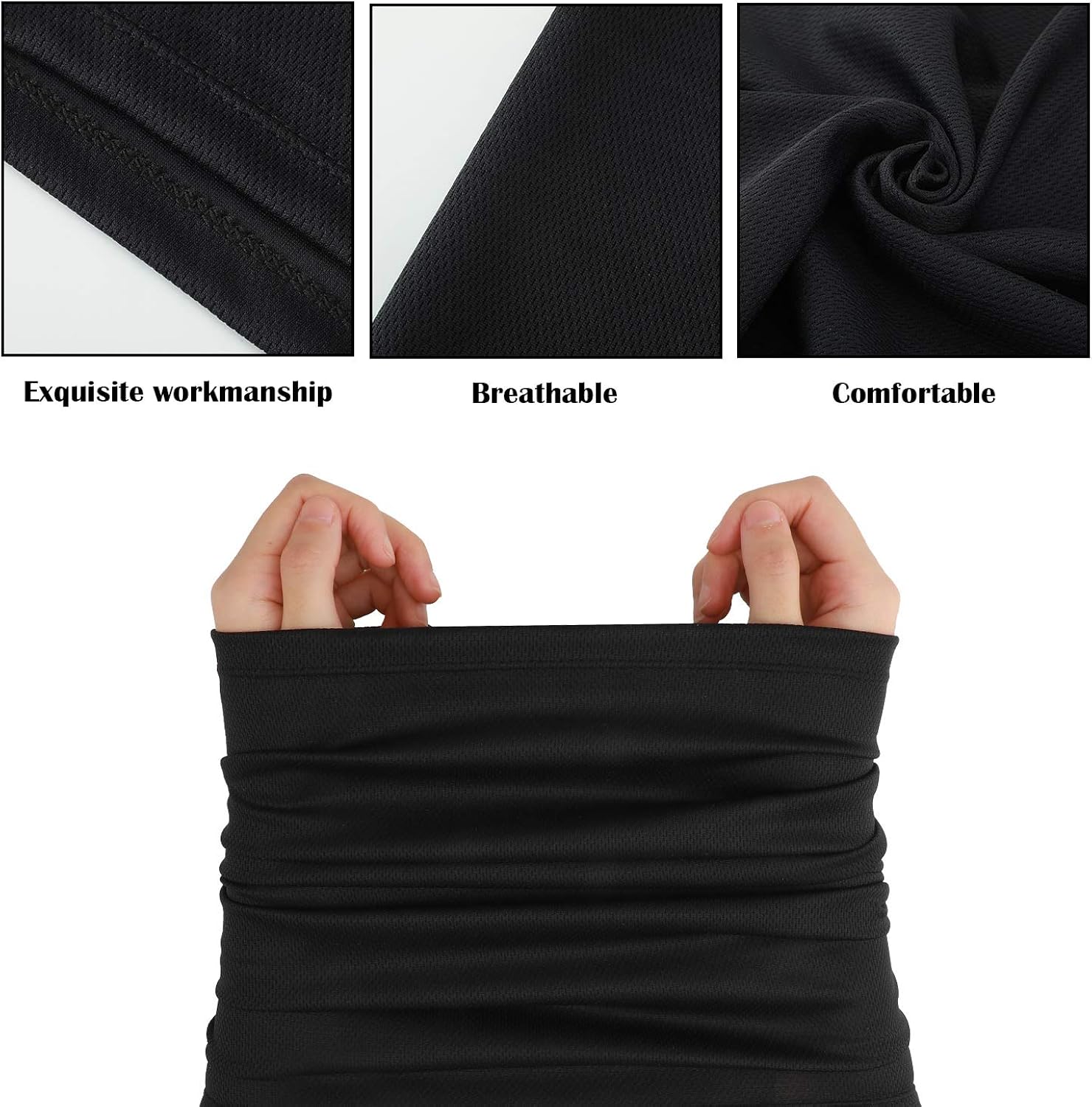 Face Cover Scarf UV Protection Neck Gaiter Scarf Sunscreen Breathable Bandana (Black, 6) at  Women’s Clothing store