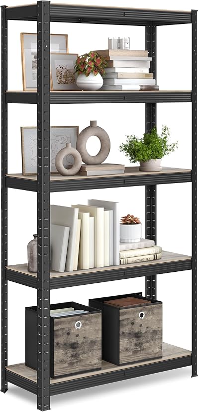 SONGMICS Shelving Unit 30 x 75 x 150 cm 650 kg Load Industrial Adjustable