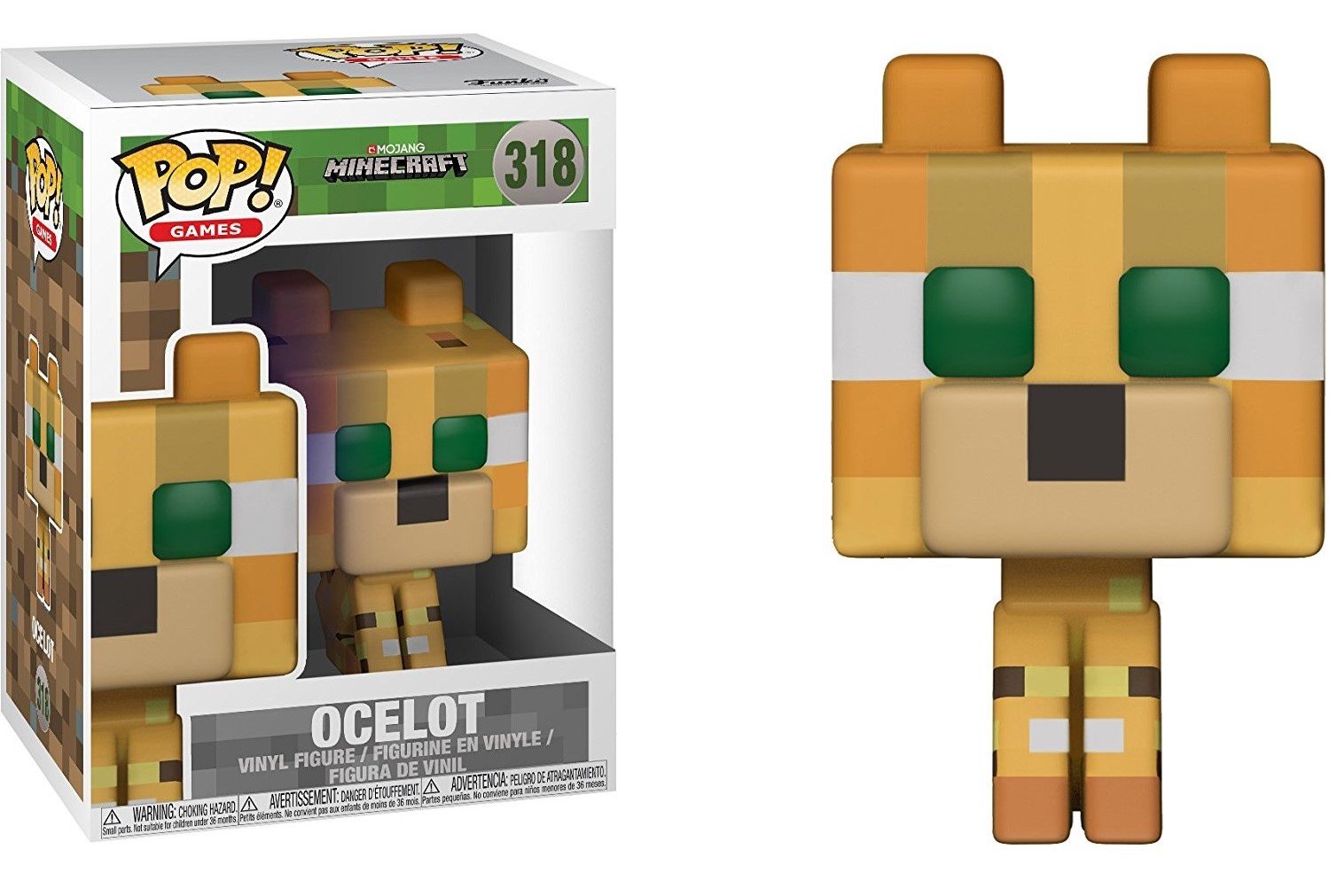 Games Minecraft Bundled With Pop Box Protector Case Ocelot Vinyl Figure Funko 8 Bit Pop Action Figures Statues Toys Games