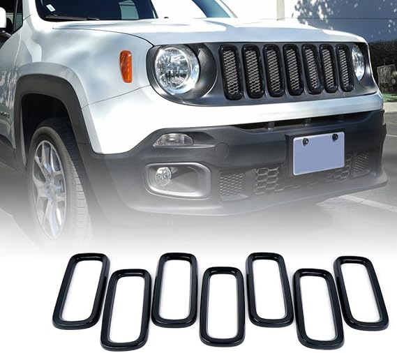 Inserti Griglia Anteriore Per Jeep Compass 2017-2020 - Nero, ABS - Foto 3