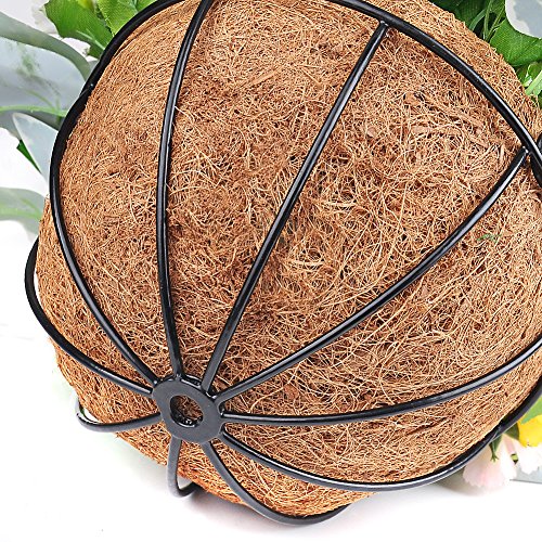 Mixiflor Lavender Artificial Hanging Flowers, Artificial Hanging Planets Silk Flower, Hanging Basket with Chain Flowerpot For Home Outdoor Decoration