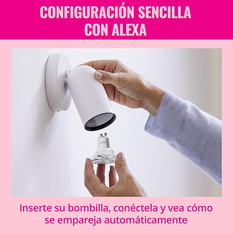 Foco Inteligente LED de cristal GU10, RGB, equivalente a 50 W, 2200-6500 K, 345 lm, regulable, compatible con Alexa, Google Assistant y Apple Home, 2 ud.
