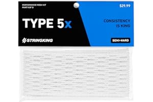 StringKing Type 5X Semi-Hard Lacrosse Mesh Piece (White)