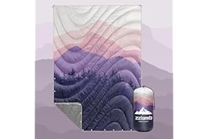 zzlamb Camping Blanket, Lightweight Cloak Puffy Down Alternative Travel Blanket, Portable & Windproof Warm Outdoor Blanket, Cozy Quilt Plane Car Picnic Hammock Beach Backpacking, 52x75in