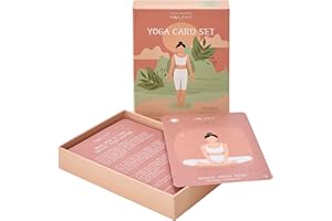 NOLAVA DESIGNS NOLAVA Yoga Card Gift Set – Large 4"x6" Yoga Cards with 30 Poses, 10 Intentions, Sun/Moon Flows & Guided Meditation – Sweat-Proof, Wipe-Clean Deck with English + Sanskrit – Perfect Yoga Gift for Women