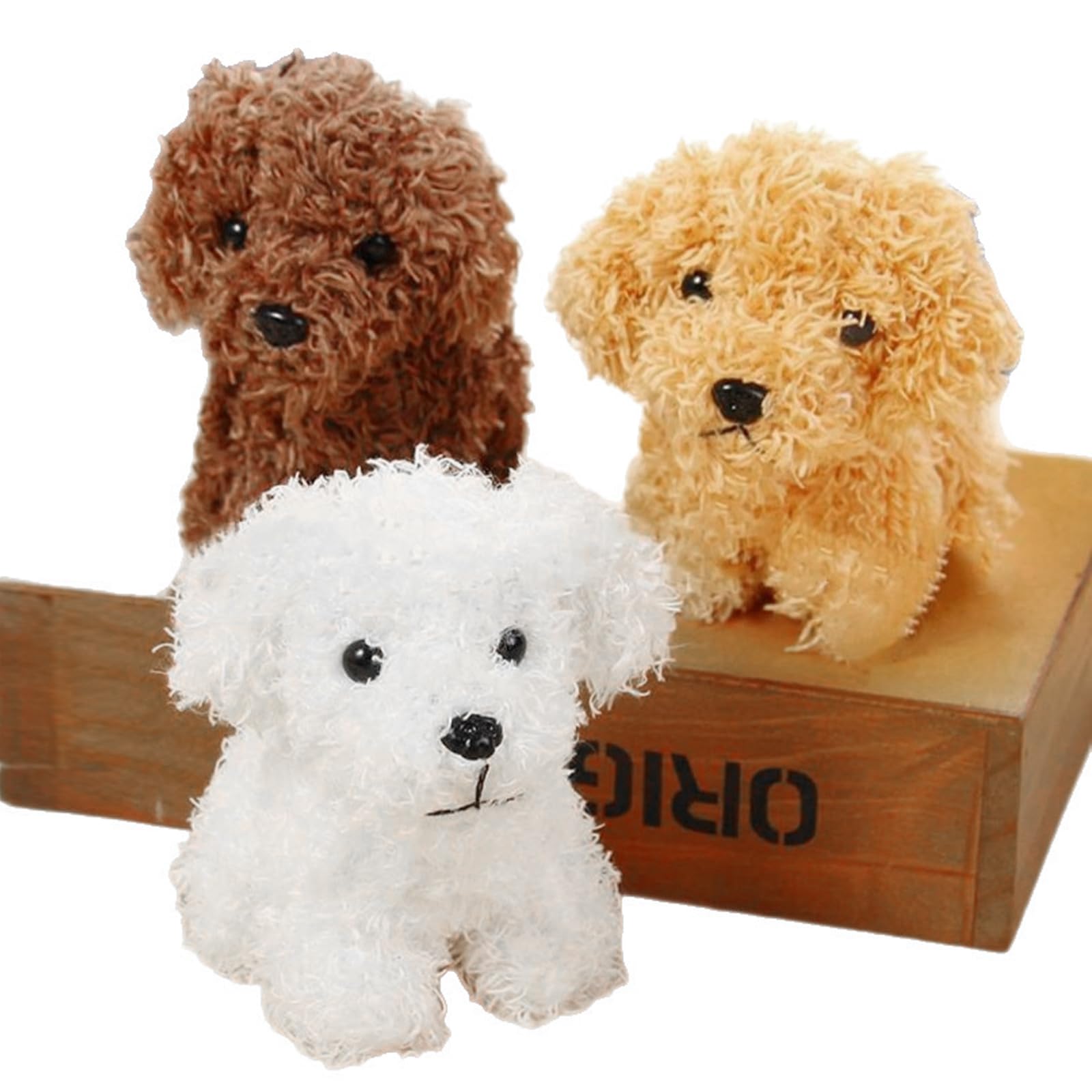 3Pcs Small Stuffed Animals Puppy Dog Keyring Plush Keychain Animal Toys Soft Toy Dogs for Kids Teddy Bear Keyrings Small Plush Toy Doll Gift Set for Children Pet Lovers Birthday Party Favors, 10cm