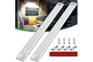 CT CAPETRONIX 12v LED Interior Light Bar, 168LEDs 1700LM 10W, DC 12 Volt led Strip Lights with ON/Off Switch, for Enclosed Cargo Trailer, Car RV Van Truck Lorry Camper Boat Caravan Motorhome (2Pcs)