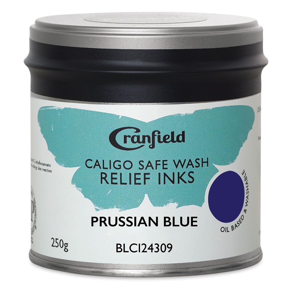 CRANFIELD : Caligo : Safe Wash : Relief Ink : 250g Tin : Prussian Blue