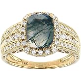 FYBIOD 10K 14K 18K Gold 2 Carat Cushion Cut Gemstone Engagement Rings for Women with Moissanites/Diamonds Cushion Birthstone Promise Anniversary Ring for Her Size 3-15