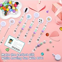 60pcs White Beadable Badge Reels Making Kits