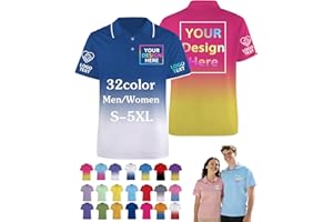 Busparst Custom Polo Shirts for Men/Women - Personalized Golf & Work Polo Shirts with Logo/Text/Photo, Breathable Fabric Pers