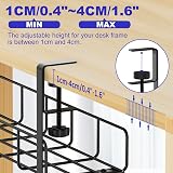 REFLYING Under Desk Cable Management Tray Set, 2 Packs, No-Drill, Black view 4