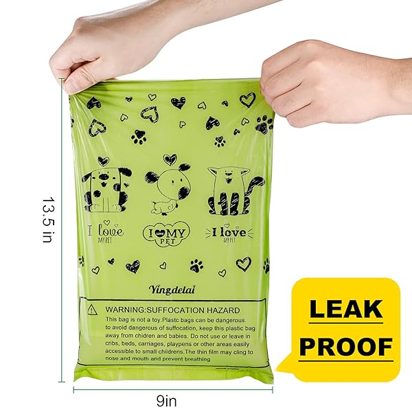 YINGDELAI DOG POOP BAG, 540 COUNTS BIODEGRADABLE DOG WASTE BAGS WITH 1 DISPENSER, ECO-FRIENDLY LEAK-PROOF PET POOP BAGS FOR DOGGY | SCENTED