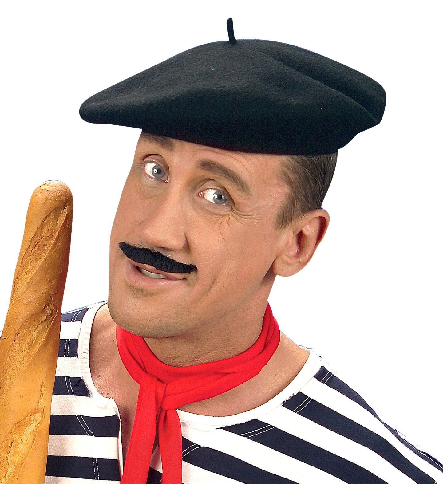 Beret Black Wool Accessory for Fancy Dress