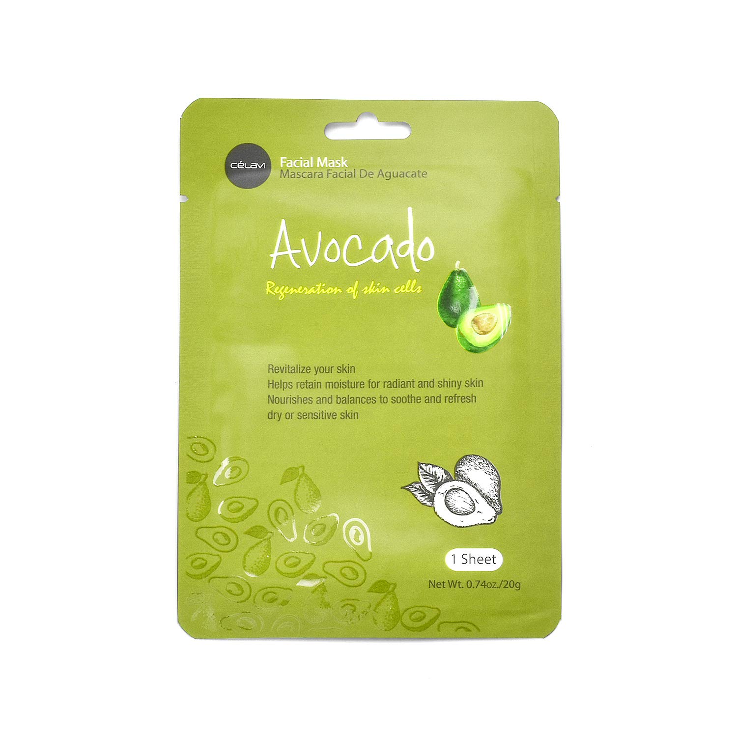 Celavi Essence Facial Face Mask Paper Sheet Korea Skin Care Moisturizing 12 Pack (Mix - 2 of Each) : Beauty