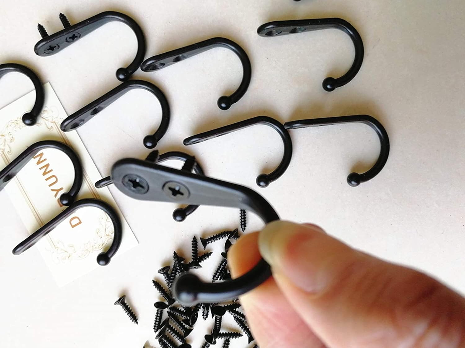 25 Pieces Wall Mounted Coat Hook Robe Hooks Cloth Hanger Coat Hanger Coat Hooks Rustic Hooks and 54 Pieces Screws for Bath Kitchen Garage Single Coat Hanger (Black Color): Home Improvement
