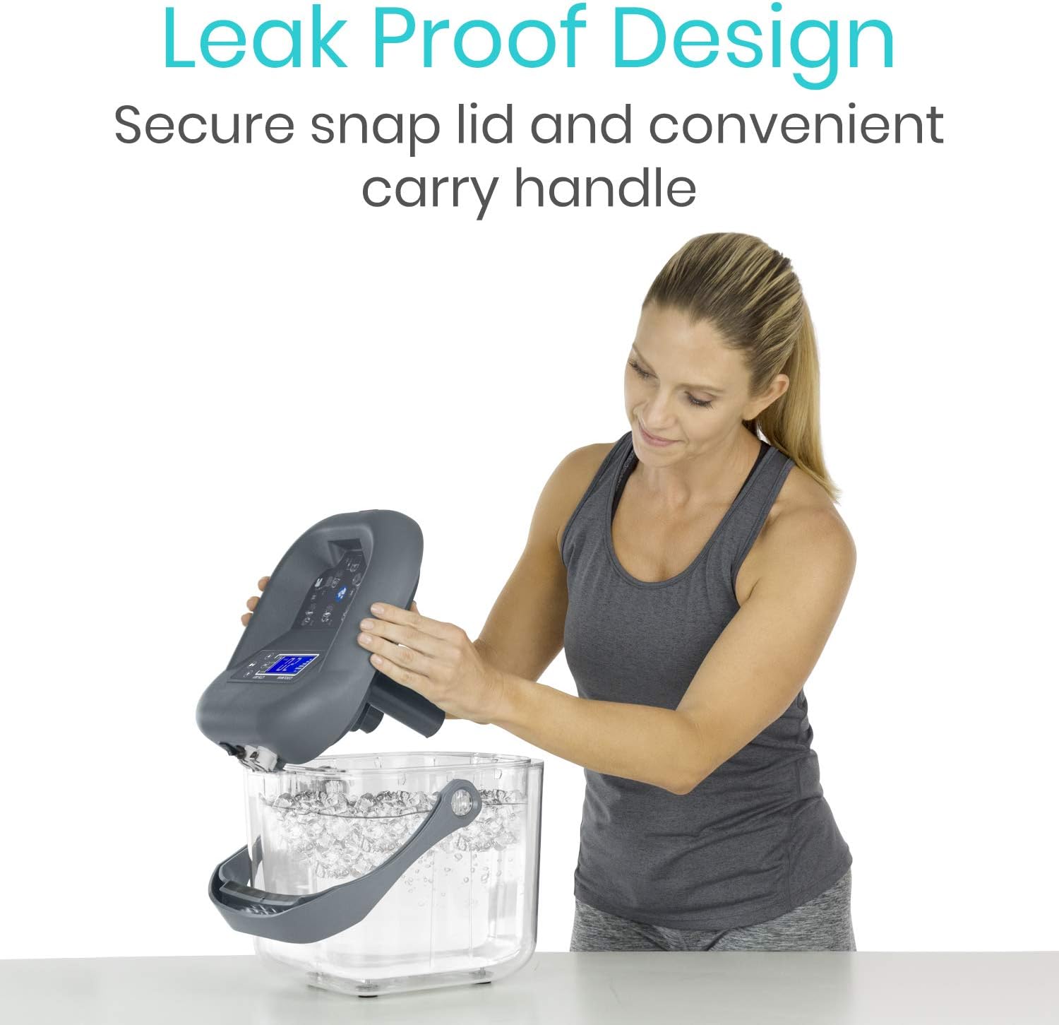 Vive Cold Therapy Machine - Large Ice Cryo Cuff - Flexible Cryotherapy Freeze Kit System Fits Knee, Shoulder, Ankle, Cervical, Back, Leg, Hip and ACL - Wearable Adjustable Wrap Pad - Cooler Pump: Sports & Outdoors