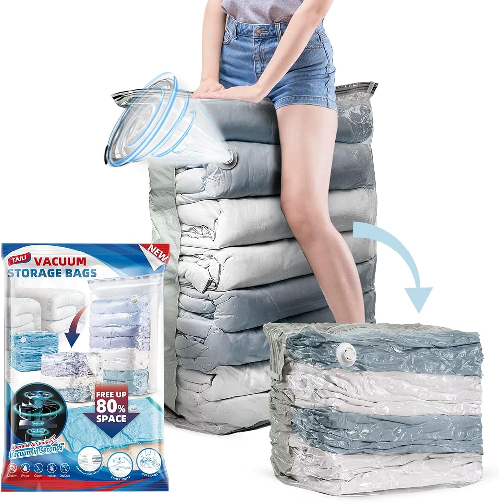 TAILI Extra Large Vacuum Storage Bags Cube 6 Jumbo for Bedding Clothing