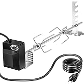 Universal Rotisserie Grill Kit, 360&deg; Automatic Rotating Rotisserie Kit | with 120V 4W Motor, 28" Spit Rod, 2 x 4-prong Forks, Complete Holders and Fixing Screw for Backyard Camping Grills