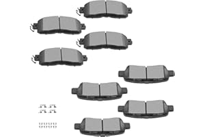 BRAKEUS D905 D1650 Front Rear Disc Ceramic Brake Pad Set w/Hardware For Nissan Altima 2013-2023