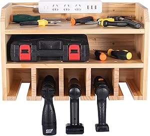 Power Tool Organizer, Power Tool charging station, Drill Charging Station, Drill Holder Storage Wall Mount Shelf Rack, Cordless Drill Tool Organizer, Cordless Drill Storage, Power Tool Storage Rack