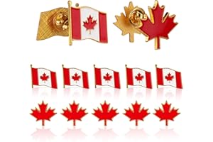 10 PCS Canada Flag Pin, Maple Leaf Lapel Pin, Canadian Pins Set for Hats, Clothes, Bags, Decorations for Canada's National Da