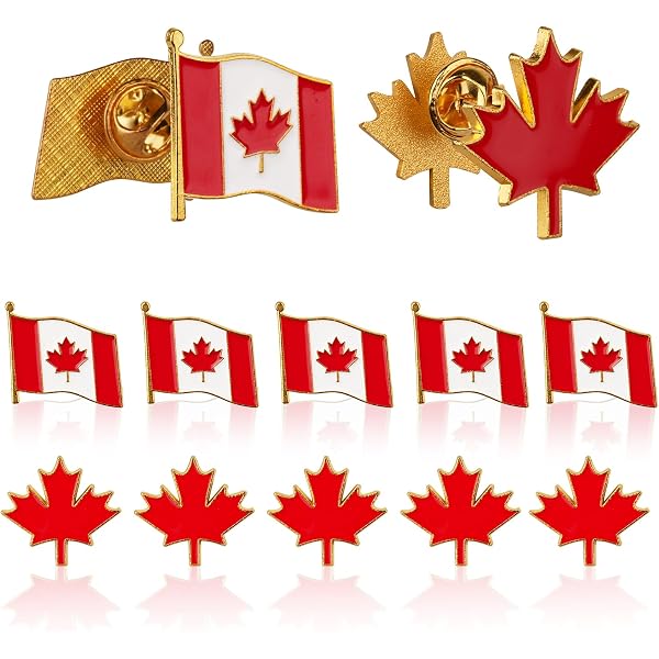 Lapel Pin 20PCS Canada Flag & Maple Leaf S - Patriotic Enamel Badges For Canada Day & Memorial Day Canadian Souvenir Pins