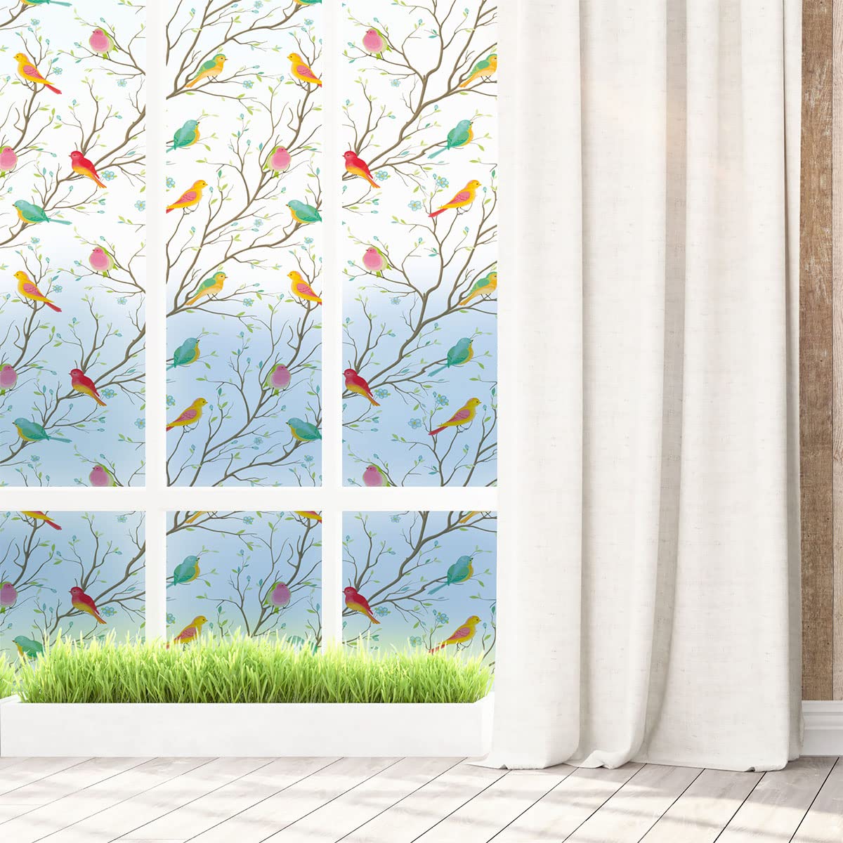 40 x 100 cm Opaque Birds in the Forest Window & Shower Door Sticker