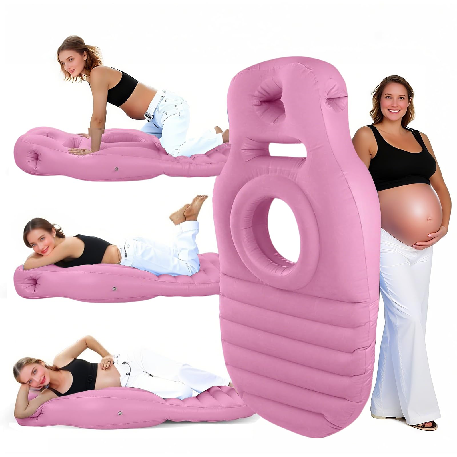 Photo 1 of Pregnancy Pool Float with Belly Hole,Nflatable Portable Pillow,Stomach Sleeping,Relieves Back Pain & SPD,Pregnancy Float Used in Any Scene,Comfort Solution for Pregnancy,Electric Air Pump (Pink)