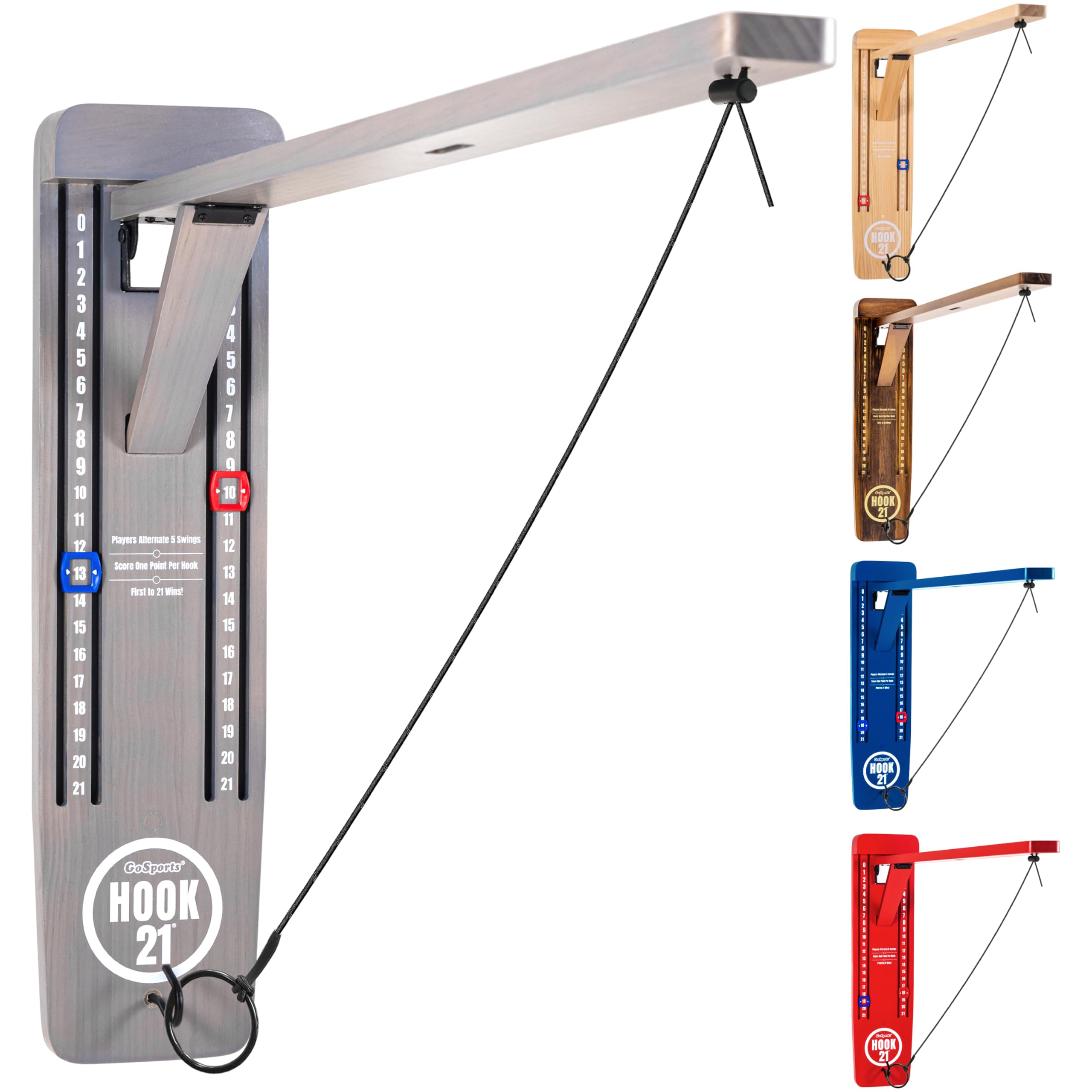 Photo 1 of ***FACTORY SEALED/UNTESTED***
GoSports Hook 21 Wall Mounted Ring Swing Game with Foldable Arm - Play Indoors or Outdoors