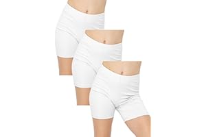 Stretch is Comfort Girl's Cotton Biker Shorts | 3 Pack | Size 4-16 |
