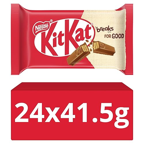 KitKat 4-Finger Milk Chocolate Biscuit Bar | 24x 41.5g Bars | Chocolate Multipack