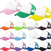 15 Pack Kids DIY Trucker Hats Bulk, Blank Sublimation Baseball Caps, Adjustable Summer Mesh Snapback Caps for Boys Girls Party, Sports, Summer Camp (15 Colors) Multi