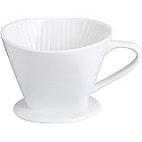 HIC Filter Cone, Porcelain, Number 4-Size Filter, Brews 8 to 12-Cups