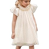 Baby Girl Smocked DressToddlers Cotton Casual Outfit Sleeveless Dresses,Sundress Princess Dress for Summer