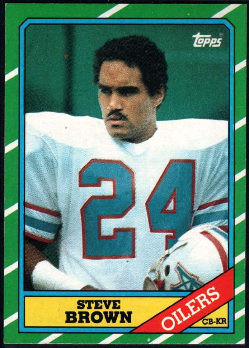 Amazon Com Football Nfl 1986 Topps 359 Steve Brown Nm Mt Oilers Collectibles Fine Art