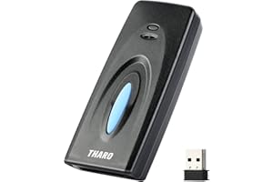 THARO 1D Portable Mini 3 in 1 Bluetooth Bar-Code Scanner, Compatible with Bluetooth Function & 2.4GHz Wireless & Wired Connection Work with Windows, Mac,Android, iOS Phones, Tablets or Computers