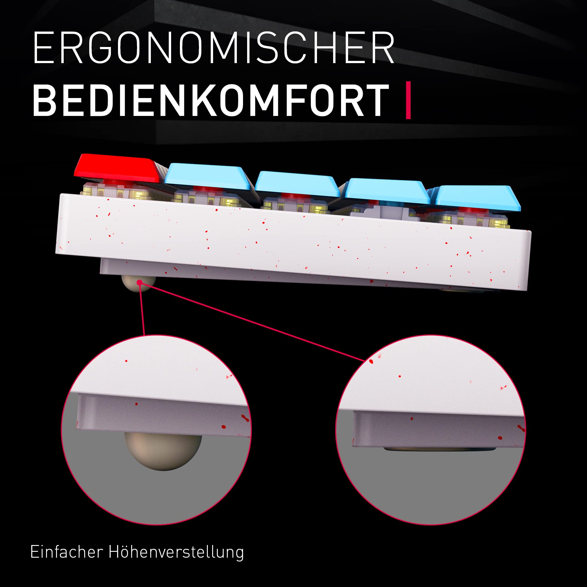 CHERRY MX-LP 2.1 Compact Wireless, Kabellose Gaming-Tastatur mit 69 Tasten, Deutsches Layout (QWERTZ), Mechanische MX Low Profile Speed Switches, Schwarz 7