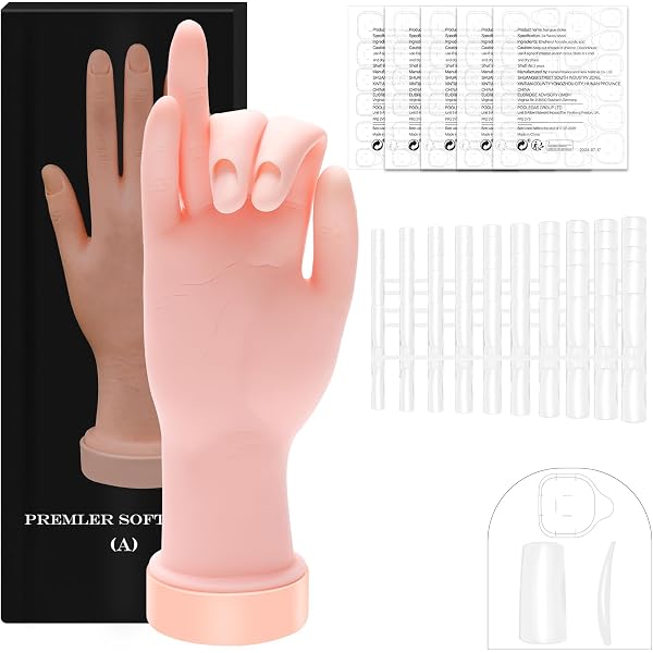 Tiardey Nagelmodell-Hand Aus Flexiblem Kunststoff – Zum Üben Von Nail Art & Maniküre