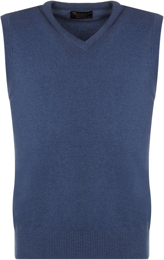 Great & British Knitwear Men's HS600 100 Cashmere V Neck Slipover. Made in Scotland Amazon.co