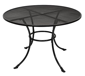 DEGAMO Streckmetall-Tisch RIVO 110cm rund mit stabilem Rundrohrgestell, eisengrau