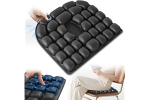 Upgrade Airplane Seat Cushion with No External Air Pump, Inflatable Seat Cushion for Long Flights, Portable Wheelchair Cushio