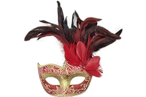 COOLWIFE Costume Mask Feather Masquerade Mask Halloween Mardi Gras Cosplay Party Masque