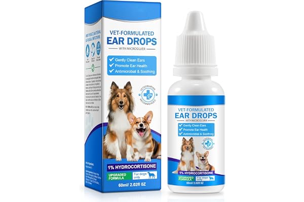 Ear Cleansing Drops for Dogs and Cats, Gentle Pet Ear Cleaner – 60ml