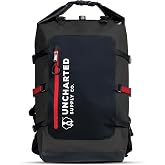 Uncharted Supply Co. Waterproof Roll-Top Backpack &ndash; Barron Backpack Durable Dry Bag for Hiking, Travel &amp; Adventure (Black)