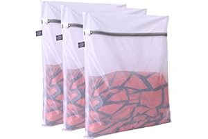 Kimmama Laundry Bag Mesh Wash Bags, Washing Machine Wash Bag, Net Washer Sack with Zipper, Dryer Pouch for Cleaning and Drying Cloths, Garment, Delicates, lingerie, Bra, Pant, Sock, Small Toys