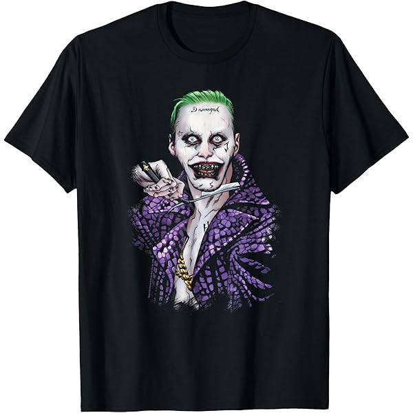 Amazon.com: Bioworld Suicide Squad Joker Face Shirt: Medium
