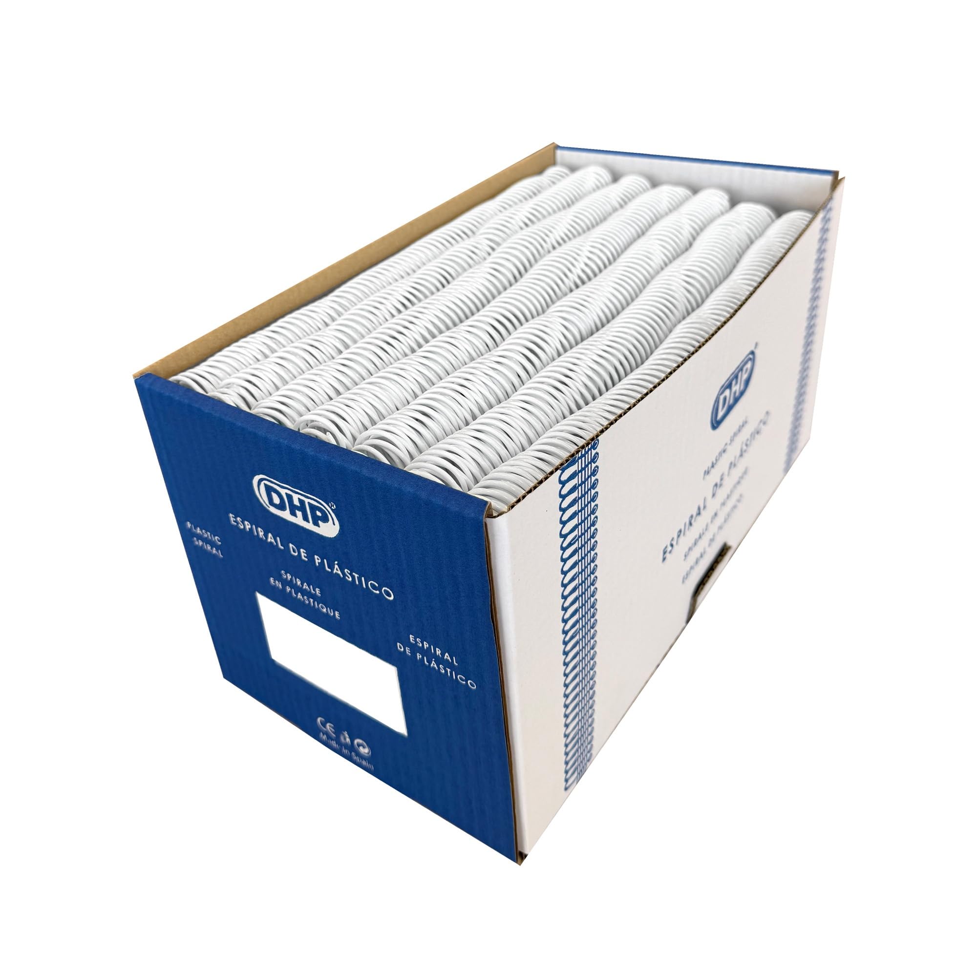 DHP - Plastic Spiral for Binding, Step 5:1, 10 mm, White (Box 100 Units)