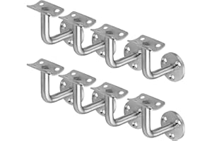 OTTFF 8 Pack Staircase Handrail Brackets for Round Wood / Metal Railing, Wall Mount, 304 Stainless Steel