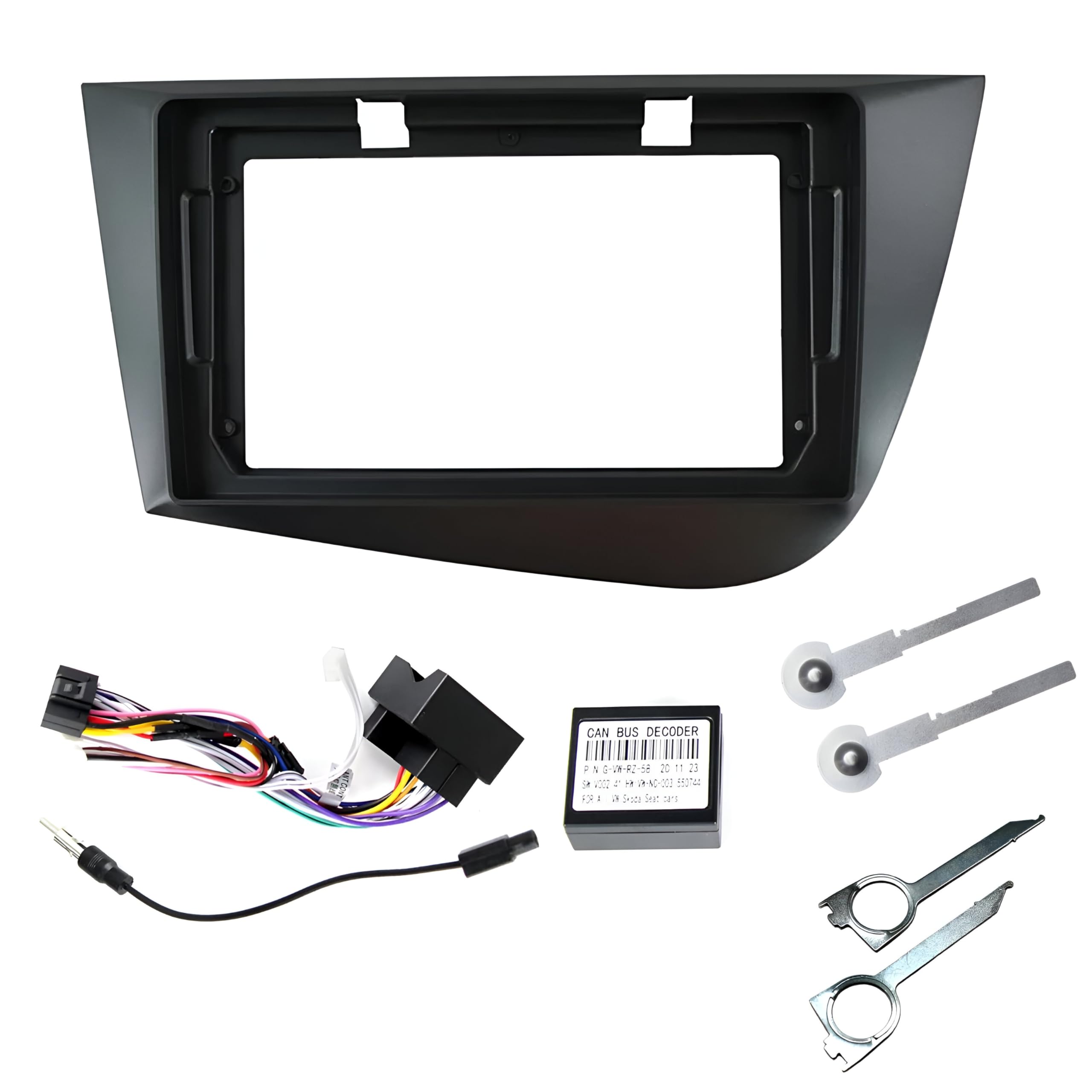 Sound-way - 9" inch dash car stereo facia radio adapter compatible with Seat Leon 2005-2012 LEFT WHEEL ONLY - KA22-609